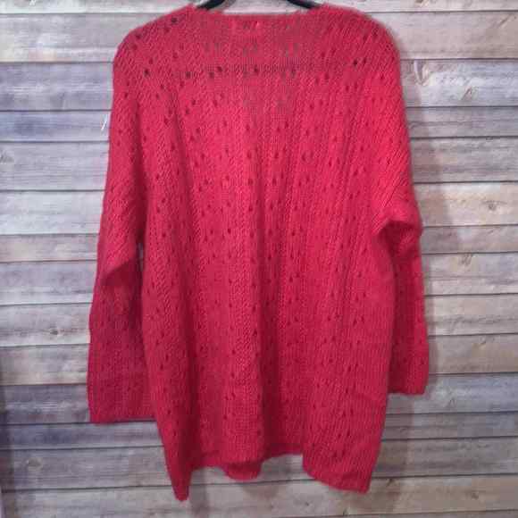 Vintage Sostanza Pink Open Knit Mohair Blend Sweater Size Large Oversize… - Picture 5 of 6